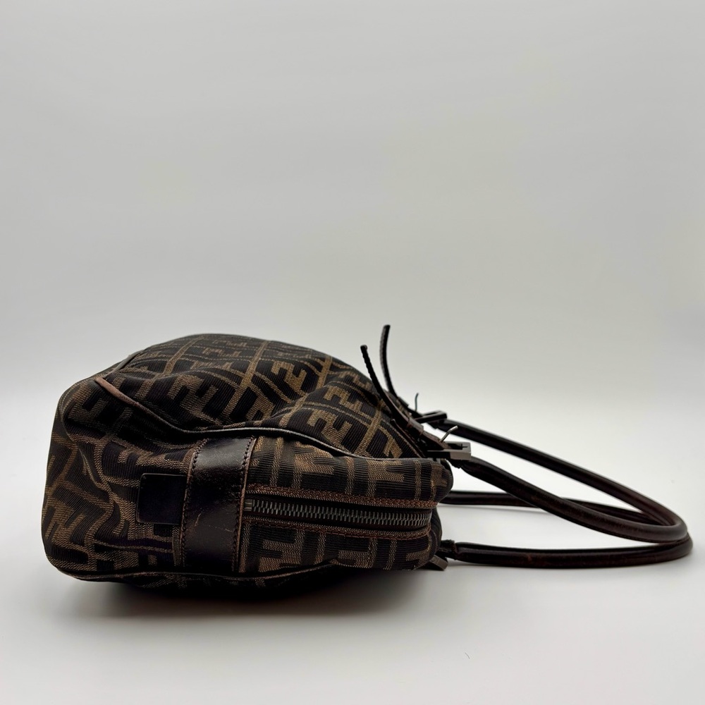 Fendi Vintage Zucca Canvas Boston Shoulder Bag Brown - Picture 3 of 9